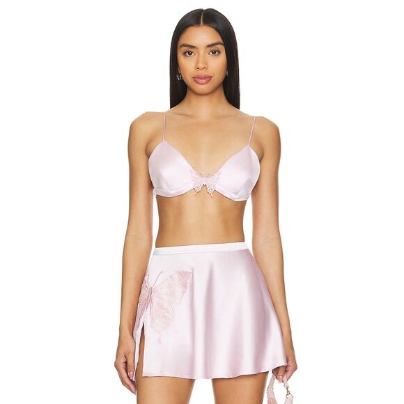 For Love & Lemons Truette Butterfly Bra Top Lingerie Coquette Summer Dainty S